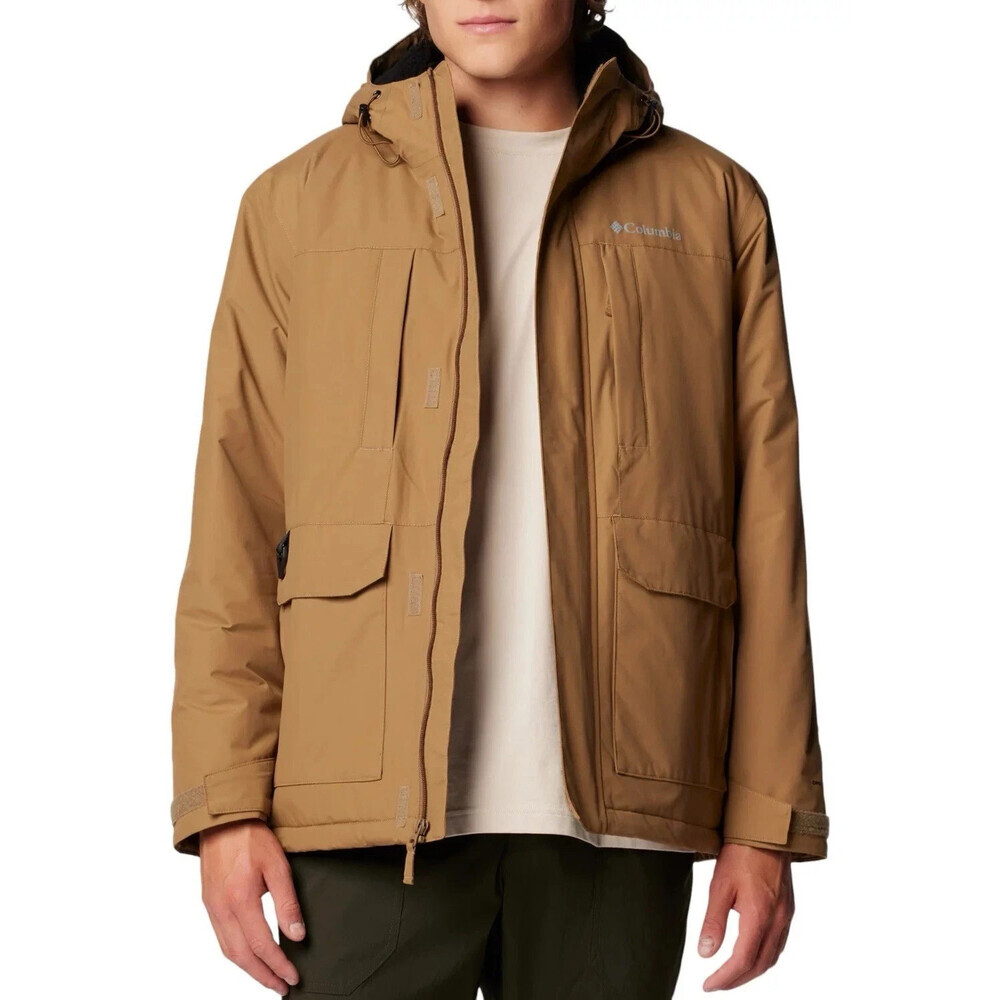 Columbia Landroamer Jacket Men's Small Brown Sherpa Fleece Lined Hooded JAX220